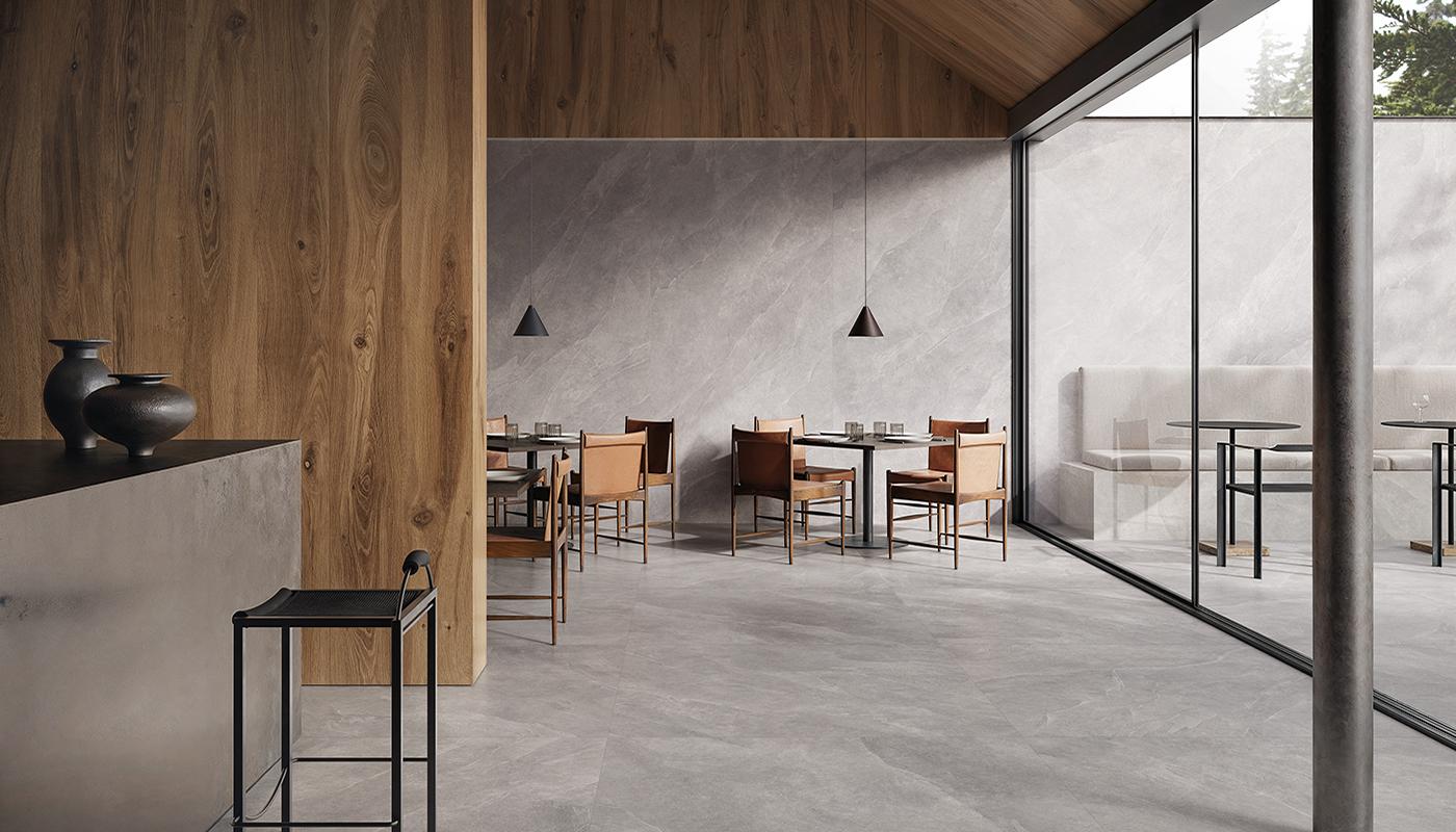 Porcelain Stoneware Ergon Cornerstone Evolution Stone,concrete,marble,resin Public Spaces Slate Grey ,slate Grey Stone Gallery Image | Emilceramica Porcelain Stoneware Ergon Cornerstone Evolution Stone,concrete,marble,resin Public Spaces Slate Grey ,slate Grey Stone Gallery Image | Emilceramica