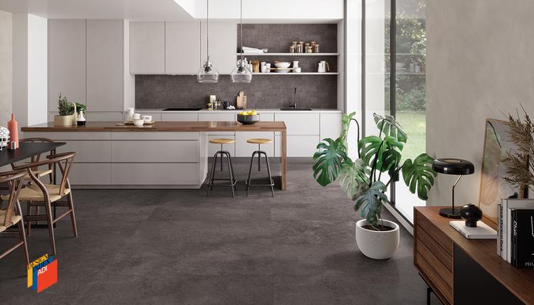 Landscape | Emilceramica Porcelain Stoneware Emil Landscape Stone Kitchen Antracite Gallery Image | Emilceramica