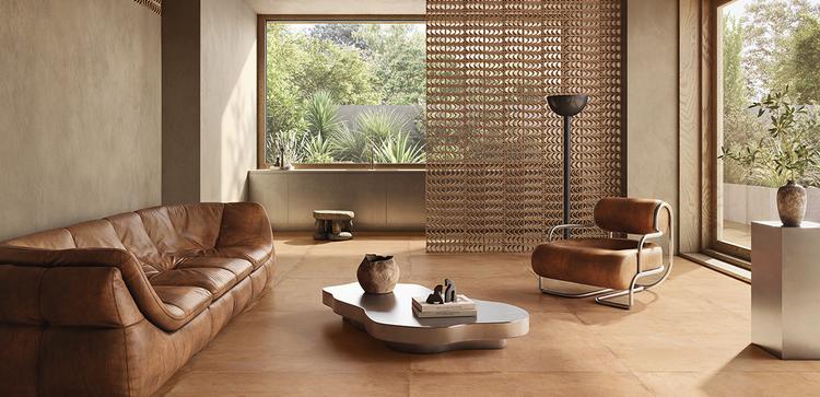 Fornace Provenza | Emilceramica Porcelain Stoneware Provenza Fornace Provenza Terracotta,brick Living Room Terra Fondo Gallery Image | Emilceramica