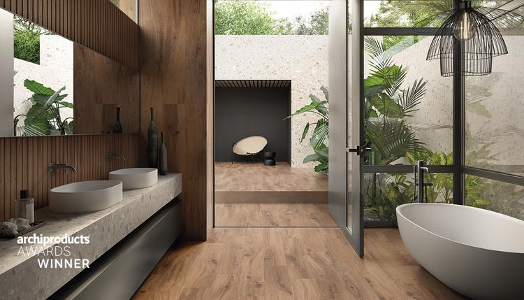 I-Wood | Emilceramica Porcelain Stoneware Ergon I-wood Stone,wood Bathroom Sabbia ,rovere Imbrunito Gallery Image | Emilceramica