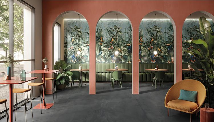 Pigmento | Emilceramica Porcelain Stoneware Ergon Pigmento Concrete,resin Restaurant Antracite ,amaranto Gallery Image | Emilceramica