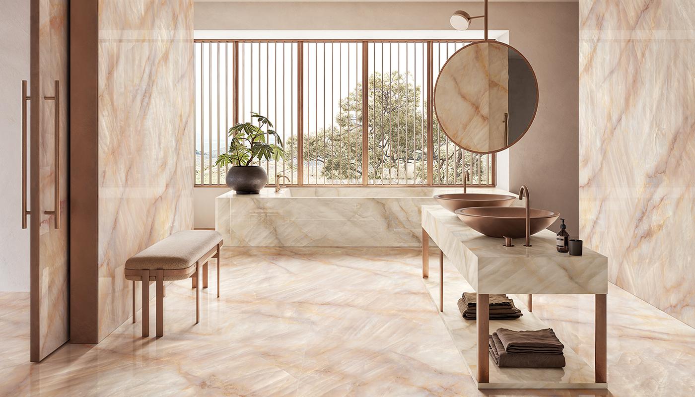 Porcelain Stoneware Emil Tele Di Marmo Crystal Marble Bathroom Extra Ivory Extra,extra Pink Extra Gallery Image | Emilceramica Porcelain Stoneware Emil Tele Di Marmo Crystal Marble Bathroom Extra Ivory Extra,extra Pink Extra Gallery Image | Emilceramica