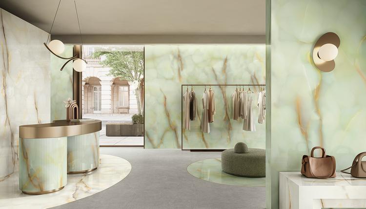 Tele di Marmo Pure Onyx | Emilceramica Porcelain Stoneware Emil Tele Di Marmo Pure Onyx Marble Shop Onyx Perla ,onyx Giada Gallery Image | Emilceramica