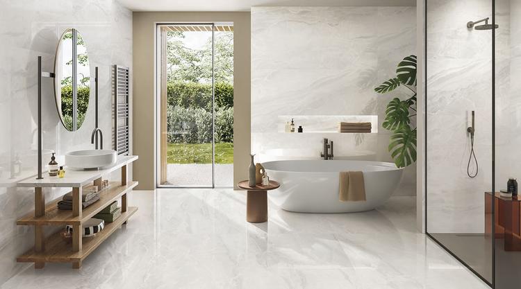 Tele Di Marmo Selection | Emilceramica Porcelain Stoneware Emil Tele Di Marmo Selection Marble Bathroom White Paradise Gallery Image | Emilceramica