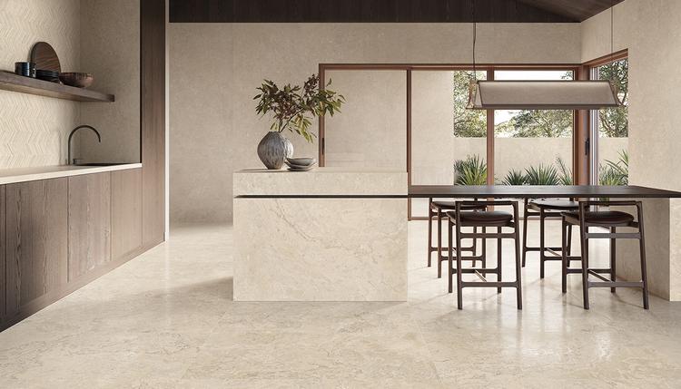 Unique Bourg | Emilceramica Porcelain Stoneware Provenza Unique Bourgogne Stone Kitchen Beige Variée,beige Minimal,beige Pointes Gallery Image | Emilceramica